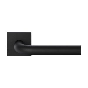 GPF Bouwbeslag ZwartWit GPF1000.61-02R Aka deurkruk gatdeel op vierkant rozet 50x8 mm rechtswijzend zwart GPF1000610300-02