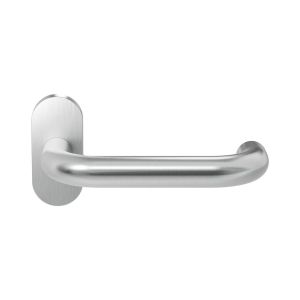 GPF Bouwbeslag RVS GPF1005.09-04 Hoa deurkruk op ovaal rozet 70x32x10 mm RVS geborsteld GPF1005090100-04