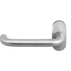 GPF Bouwbeslag RVS GPF1006.09-04L Hoa deurkruk gatdeel op ovaal rozet 70x32x10 mm linkswijzend RVS geborsteld GPF1006090200-04