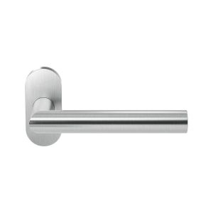 GPF Bouwbeslag RVS GPF1015.09-04 Toi deurkruk op ovaal rozet RVS 70x32x10 mm RVS geborsteld GPF1015090100-04