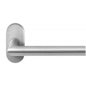 GPF Bouwbeslag RVS GPF1016.04R Toi deurkruk gatdeel op ovaal rozet RVS 70x32x10 mm rechtswijzend RVS geborsteld GPF1016090300-04
