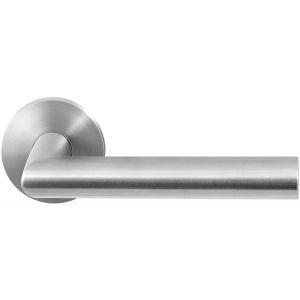 GPF Bouwbeslag RVS GPF1020.00R Mai deurkruk gatdeel op rond rozet RVS 50x8 mm rechtswijzend RVS geborsteld GPF1020090300-00