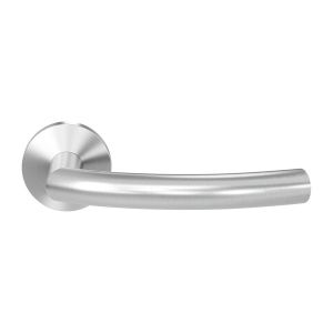 GPF Bouwbeslag RVS GPF1075.09-00 Tonga deurkruk op rond rozet RVS 50x8 mm RVS geborsteld GPF1075090100-00