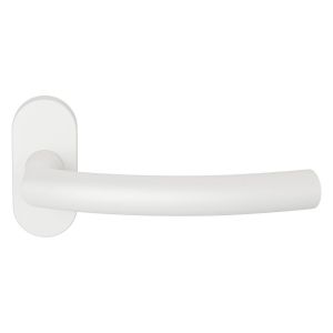 GPF Bouwbeslag ZwartWit GPF1075.62-04L Tonga deurkruk gatdeel op ovaal rozet wit 70x32 mm linkswijzend GPF1075620200-04