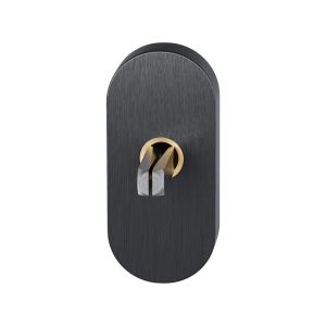 GPF Bouwbeslag PVD GPF1130.P1.0040 draaikiepmechanisme ovaal 65x30x12 mm met stift binnenzijde 40 mm PVD antraciet GPF1130P10040