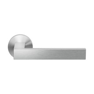 GPF Bouwbeslag RVS GPF1308.09-00 Zika deurkruk op rond rozet 50x8 mm RVS geborsteld GPF1308090100-00