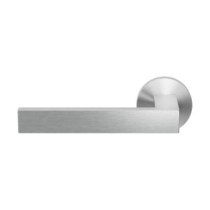 GPF Bouwbeslag RVS GPF1308.09-00L/R Zika deurkruk gatdeel op rond rozet 50x8 mm links-rechtswijzend RVS geborsteld GPF1308090200-00