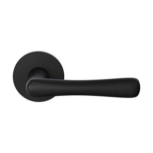 GPF Bouwbeslag ZwartWit Pake deurkruk gatdeel op rond rozet 50x6 mm rechtswijzend zwart GPF1312610300-05