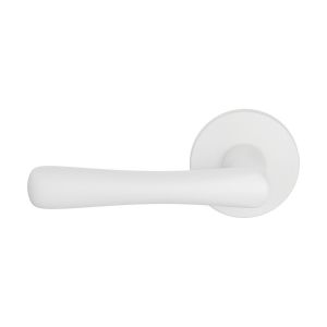 GPF Bouwbeslag ZwartWit Pake deurkruk gatdeel op rond rozet 50x6 mm linkswijzend wit GPF1312620200-05