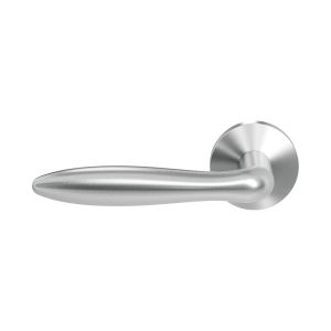 GPF Bouwbeslag RVS GPF1314-00L/R Rangi deurkruk gatdeel op rond rozet 50x8 mm links-rechtswijzend RVS geborsteld GPF1314090200-00