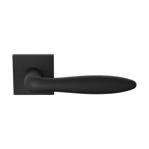 GPF Bouwbeslag ZwartWit GPF1314.61-02R Rangi deurkruk gatdeel op vierkant rozet 50x8 mm rechtswijzend zwart GPF1314610300-02