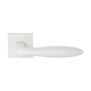 GPF Bouwbeslag ZwartWit GPF1314.62-02R Rangi deurkruk gatdeel op vierkant rozet 50x8 mm rechtswijzend wit GPF1314620300-02