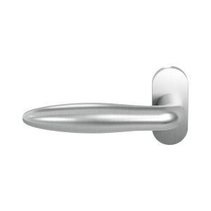 GPF Bouwbeslag RVS GPF1315.04L Pepe deurkruk gatdeel op ovaal rozet 70x32x10 mm linkswijzend RVS geborsteld GPF1315090200-04