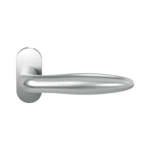 GPF Bouwbeslag RVS GPF1315.04R Pepe deurkruk gatdeel op ovaal rozet RVS 70x32x10 mm rechtswijzend RVS geborsteld GPF1315090300-04