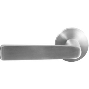 GPF Bouwbeslag RVS GPF1325.09-00L/R Kume deurkruk gatdeel op rond rozet RVS 50x8 mm links-rechtswijzend RVS geborsteld GPF1325090200-00
