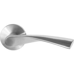 GPF Bouwbeslag RVS GPF1340.09-00 Kino deurkruk op rond rozet RVS 50x8 mm RVS geborsteld GPF1340090100-00