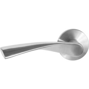 GPF Bouwbeslag RVS GPF1340.00L Kino deurkruk gatdeel op rond rozet 50x8 mm linkswijzend RVS geborsteld GPF1340090200-00