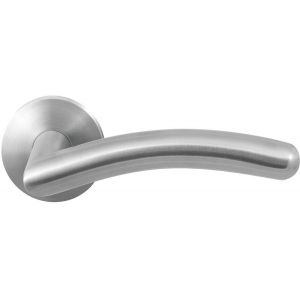 GPF Bouwbeslag RVS GPF2030.09-00 Mata deurkruk op rond rozet RVS 50x8 mm RVS geborsteld GPF2030090100-00
