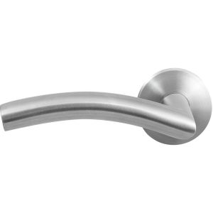 GPF Bouwbeslag RVS GPF2035.00L Papa deurkruk gatdeel linkswijzend op rond rozet 50x8 mm linkswijzend RVS geborsteld GPF2035090200-00