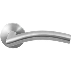 GPF Bouwbeslag RVS GPF2035.00R Papa deurkruk gatdeel rechtswijzend op rond rozet 50x8 mm rechtswijzend RVS geborsteld GPF2035090300-00