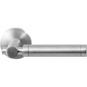 GPF Bouwbeslag RVS GPF2077.09-00 Moko deurkruk op rond rozet RVS 50x8 mm RVS geborsteld GPF2077090100-00