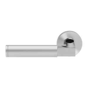 GPF Bouwbeslag RVS GPF2080.49/09-00L/R Kuri Duo deurkruk gatdeel op rond rozet 50x8 mm RVS gepolijst GPF208049-090200-00