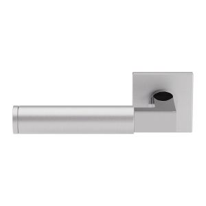 GPF Bouwbeslag RVS GPF2080.02L/R Kuri Duo deurkruk gatdeel op vierkant rozet geborsteld 50x50x8 mm links-rechtswijzend RVS gepolijst GPF208049-090200-02
