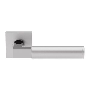 GPF Bouwbeslag RVS GPF2080.02L/R Kuri Duo deurkruk gatdeel op vierkant rozet 50x50x8 mm links-rechtswijzend RVS gepolijst GPF208049-090300-02