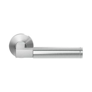 GPF Bouwbeslag RVS GPF2082.09-00 Kuri deurkruk op rond rozet 50x8 mm RVS geborsteld GPF2082090100-00