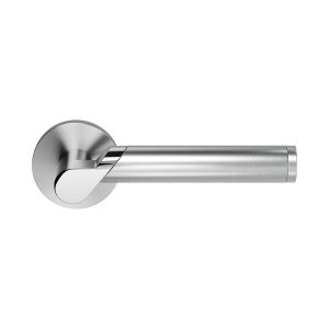 GPF Bouwbeslag RVS GPF3025.00R Horo duo deurkruk gatdeel op rond rozet 50x8 mm rechtswijzend RVS geborsteld GPF302509-490300-00