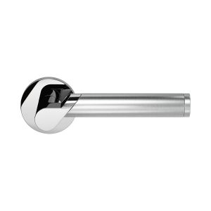 GPF Bouwbeslag RVS GPF3025.00R Horo duo deurkruk gatdeel op rond rozet 50x8 mm rechtswijzend RVS gepolijst GPF302549-090300-00