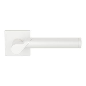 GPF Bouwbeslag ZwartWit GPF3025.62-02 Horo deurkruk op vierkant rozet 50x8 mm wit GPF3025620100-02