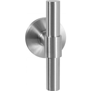 GPF Bouwbeslag RVS GPF3046.09-00L/R Hipi Deux deurkruk gatdeel op rond rozet RVS 50x8 mm links-rechtswijzend RVS geborsteld GPF3046090200-00