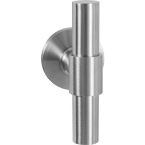 GPF Bouwbeslag RVS GPF3047.09-00L/R Hipi Deux+ kruiskruk gatdeel op rond rozet RVS 50x8 mm links-rechtswijzend RVS geborsteld GPF3047090200-00