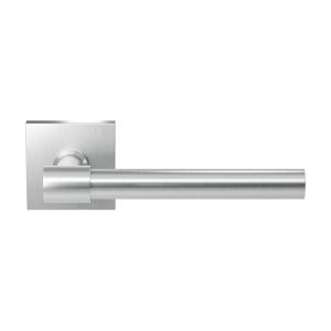 GPF Bouwbeslag RVS GPF3051.02R Hipi Deux deurkruk gatdeel op vierkant rozet 50x50x8 mm rechtswijzend RVS geborsteld GPF3051090300-02