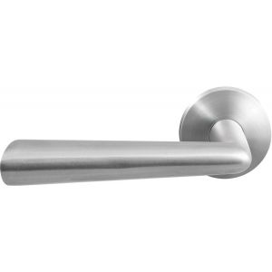 GPF Bouwbeslag RVS GPF3100.09-00L/R Pirau deurkruk gatdeel op rond rozet RVS 50x8 mm links-rechtswijzend RVS geborsteld GPF3100090200-00
