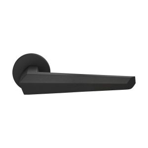 GPF Bouwbeslag ZwartWit GPF3112.61-00R Rua deurkruk gatdeel op rond rozet 50x8 mm rechtswijzend zwart GPF3112610300-00