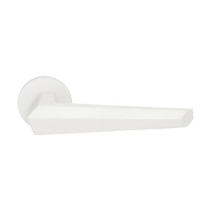GPF Bouwbeslag ZwartWit GPF3112.62-00R Rua deurkruk gatdeel op rond rozet 50x8 mm rechtswijzend wit GPF3112620300-00