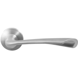 GPF Bouwbeslag RVS GPF3120.00R Kore deurkruk gatdeel op rond rozet 50x8 mm rechtswijzend RVS geborsteld GPF3120090300-00