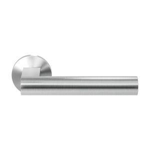 GPF Bouwbeslag RVS GPF3145.09-00 Umu deurkruk op rond rozet RVS 50x8 mm RVS geborsteld GPF3145090100-00