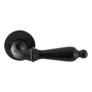 GPF Bouwbeslag Smeedijzer GPF6215.60-00 Muki deurkruk op rond rozet 53x5 mm smeedijzer zwart GPF6215600100-00