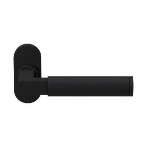 GPF Bouwbeslag ZwartWit GPF8213.61-04R Kuri deurkruk gatdeel op ovaal rozet 70x32x10 mm rechtswijzend zwart GPF8213610300-04
