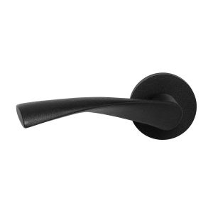 GPF Bouwbeslag ZwartWit GPF8225.61-00L Kino deurkruk gatdeel op rond rozet 50x8 mm linkswijzend zwart GPF8225610200-00