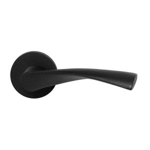 GPF Bouwbeslag ZwartWit GPF8225.61-00R Kino deurkruk gatdeel op rond rozet 50x8 mm rechtswijzend zwart GPF8225610300-00