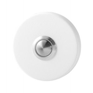 GPF Bouwbeslag ZwartWit 8827.49 beldrukker rond 50x8 mm met RVS button wit GPF882749400