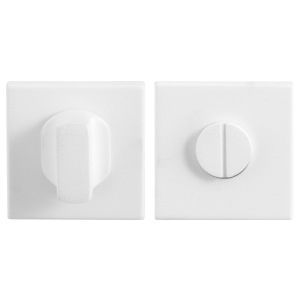 GPF Bouwbeslag ZwartWit 8910.42 toiletgarnituur vierkant 50x50x8 mm stift 8 mm grote knop wit GPF891042110