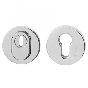GPF Bouwbeslag RVS GPF9392.49 Set veiligheidsrozet rond 54 mm SKG*** kerntrekbeveiliging RVS gepolijst GPF939249S199