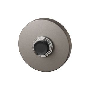 GPF Bouwbeslag Anastasius 9826.A3.1100 beldrukker rond 50x8 mm met zwarte button Mocca blend GPF9826A31100