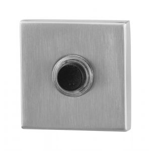 GPF Bouwbeslag RVS 9826.02 deurbel beldrukker vierkant 50x50x8 mm met zwarte button RVS mat geborsteld GPF982602400