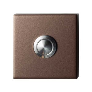 GPF Bouwbeslag Anastasius 9827.A2.1102 beldrukker vierkant 50x50x8 mm met RVS button Bronze blend GPF9827A21102